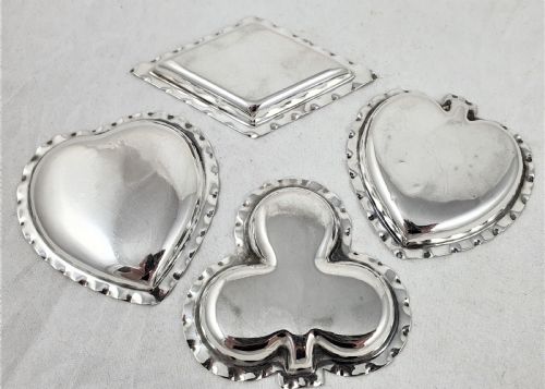 SET OF FOUR SILVER PLAYING CARD SUIT DISHES - ADDITIONAL PHOTO 6