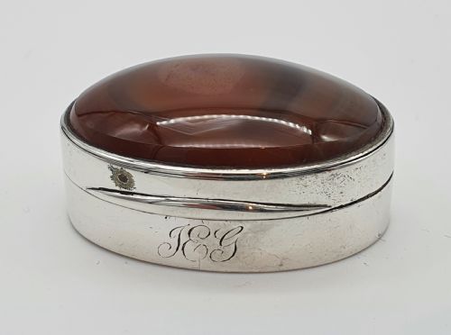 GEORGE III SCOTTISH SILVER AND AGATE VINAIGRETTE EDINBURGH 1810 - ADDITIONAL PHOTO 1