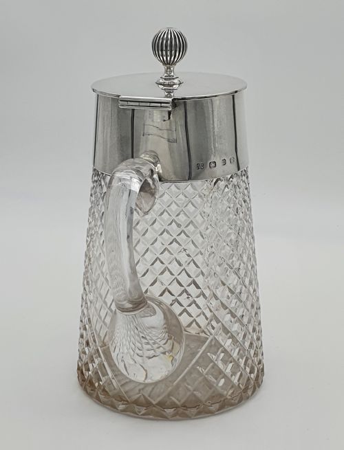LATE VICTORIAN HUKIN HEATH STERLING SILVER CLARET JUG - ADDITIONAL PHOTO 1