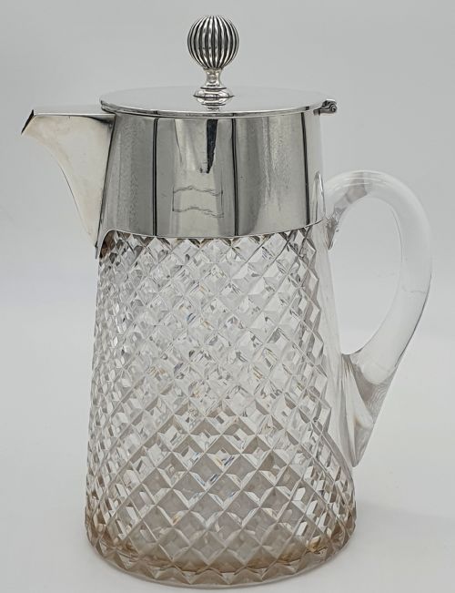 LATE VICTORIAN HUKIN HEATH STERLING SILVER CLARET JUG - ADDITIONAL PHOTO 2