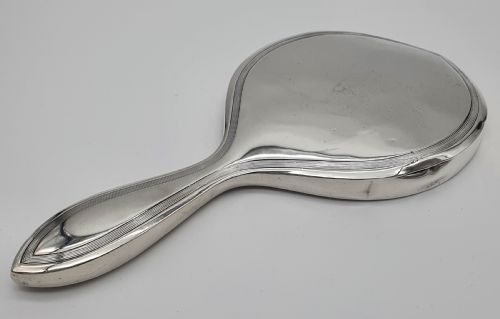AMERICAN ART DECO STERLING SILVER HAND MIRROR - ADDITIONAL PHOTO 1