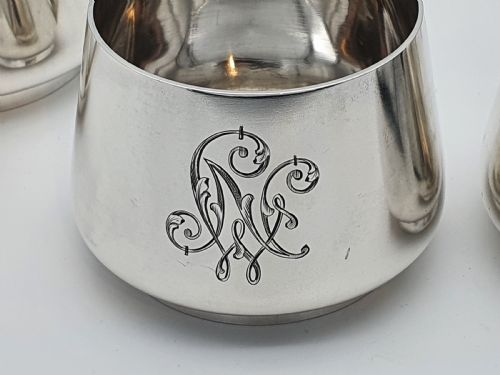 A SET OF FOUR RUSSIAN SILVER VODKA CUPS ST PETERSBURG 1896 ALEKSANDR TIMOFEYEVICH SHEVYAKOV - ADDITIONAL PHOTO 5