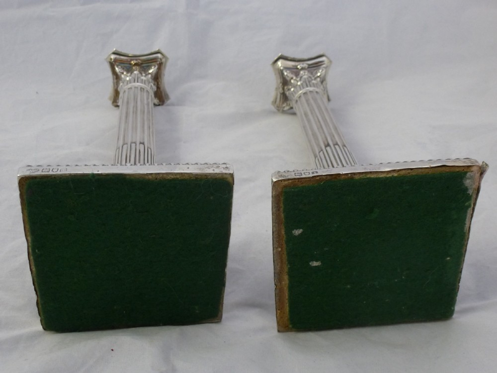 Pair of Goldsmiths & Silversmiths Ltd Edwardian Silver Candlesticks View III