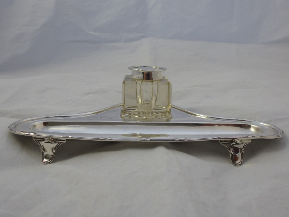 Edwardian William Hutton & Sons Silver Inkwell