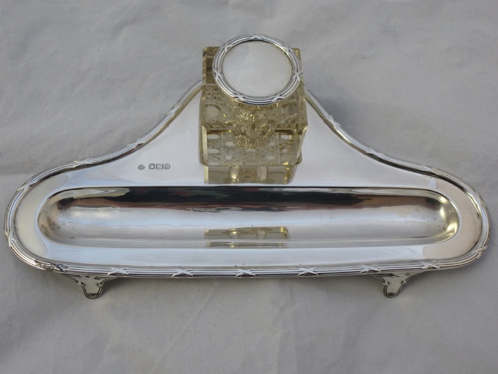 Edwardian William Hutton & Sons Silver Inkwell View II