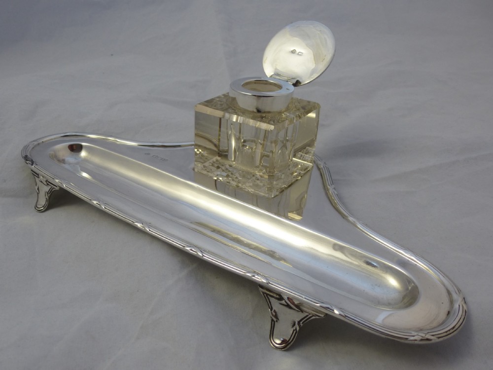 Edwardian William Hutton & Sons Silver Inkwell View VI