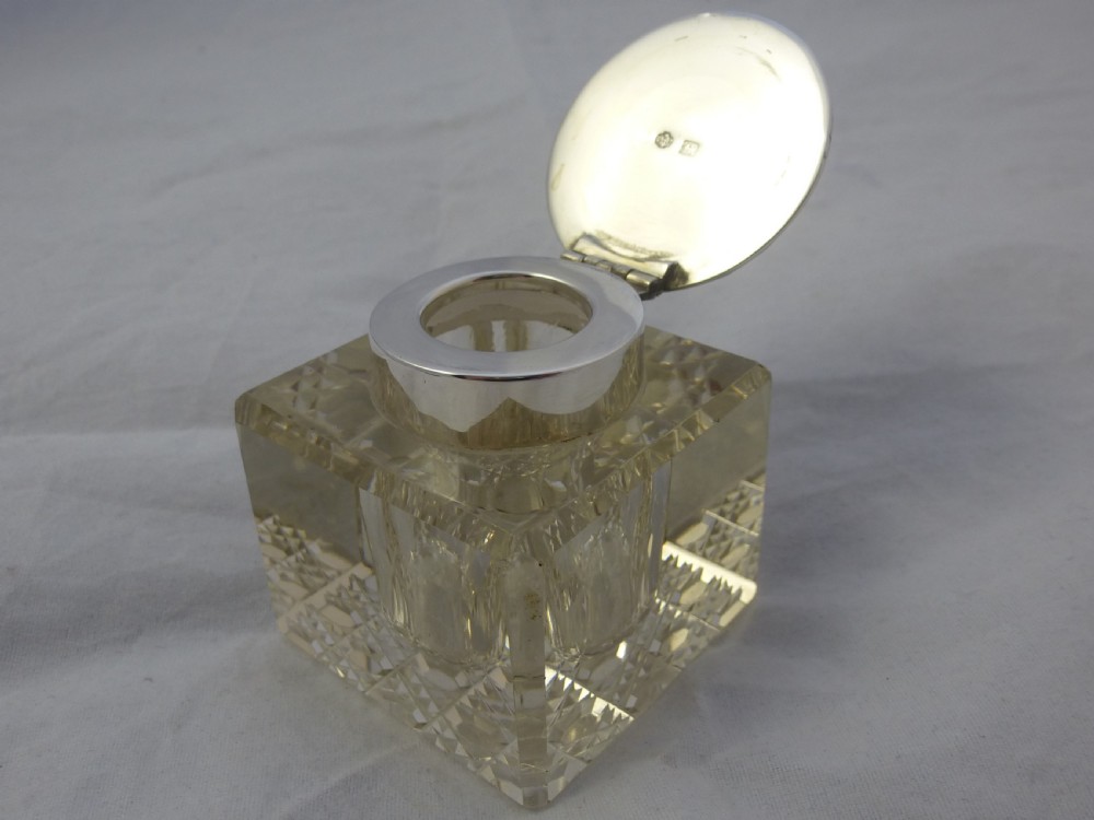 Edwardian William Hutton & Sons Silver Inkwell View VIII