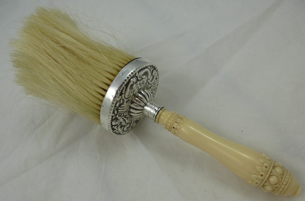 Victorian Hallmarked Silver and Ivory Crumb Brush View II