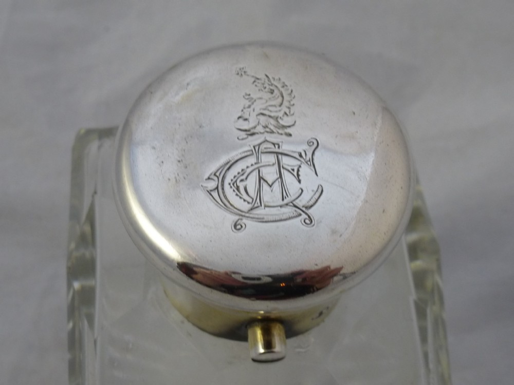 Victorian Silver & Glass Perfume Bottle View III