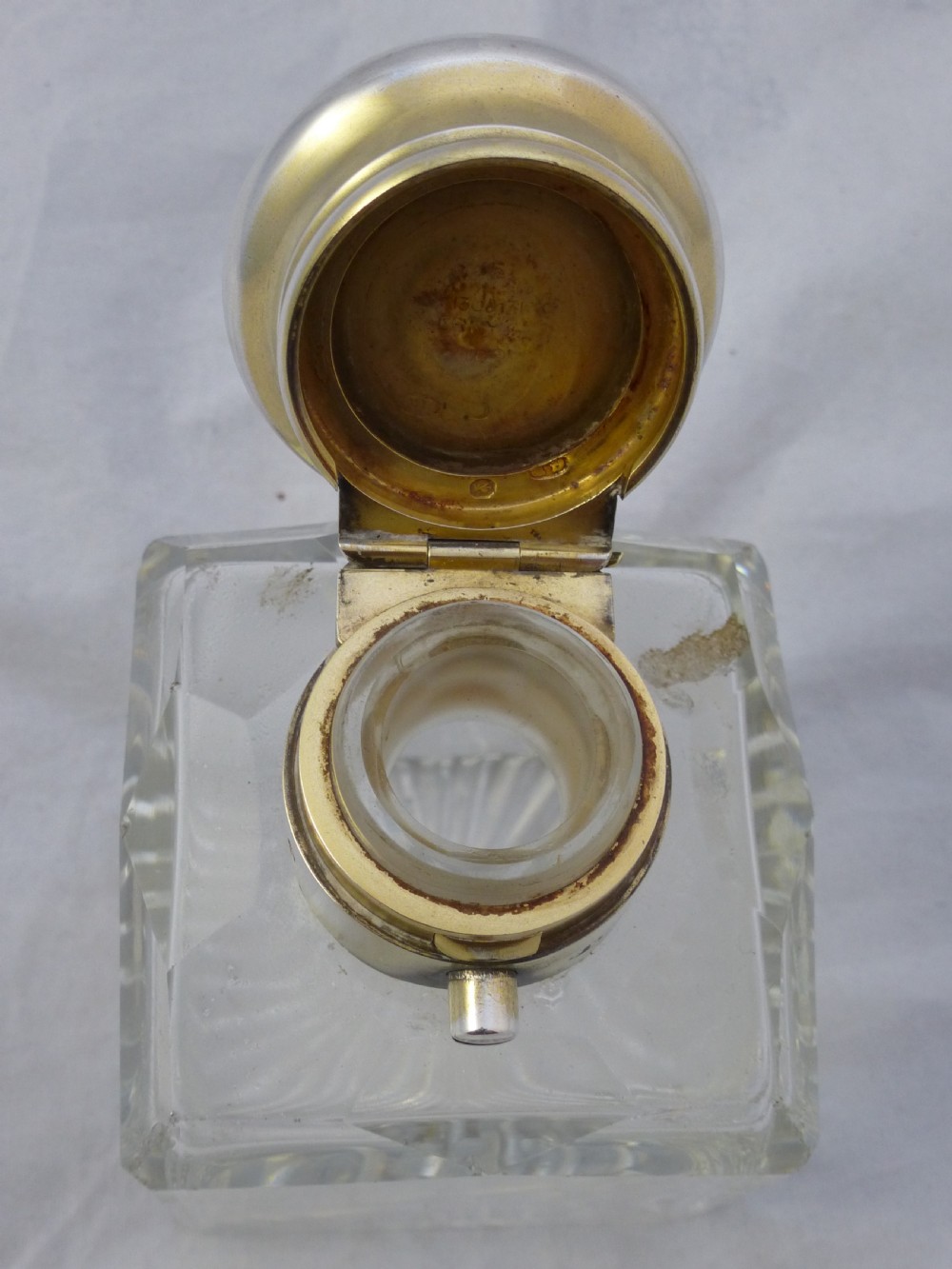 Victorian Silver & Glass Perfume Bottle View IV