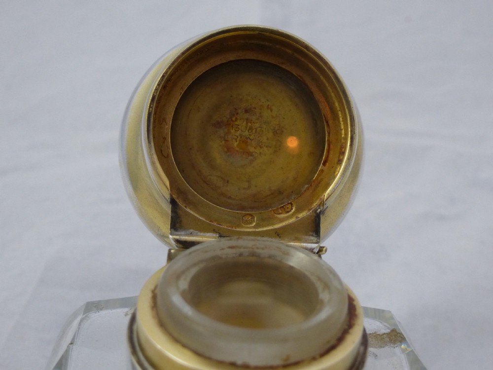 Victorian Silver & Glass Perfume Bottle View X