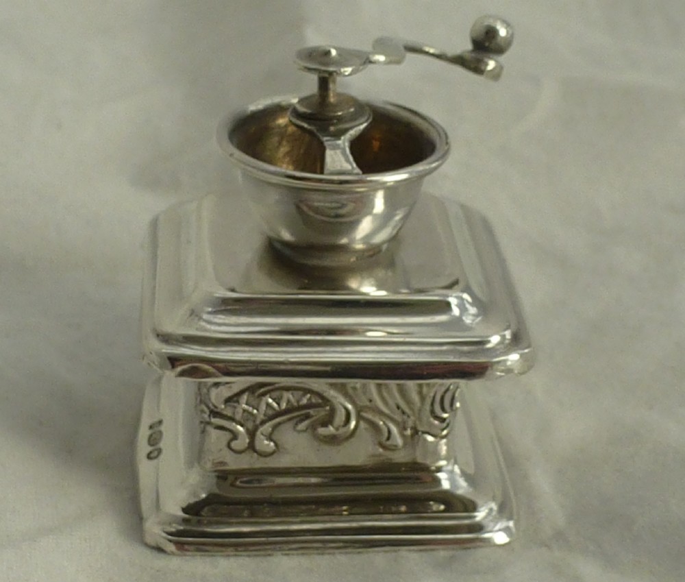 Sterling Silver Novelty Miniature Coffee Grinder View II