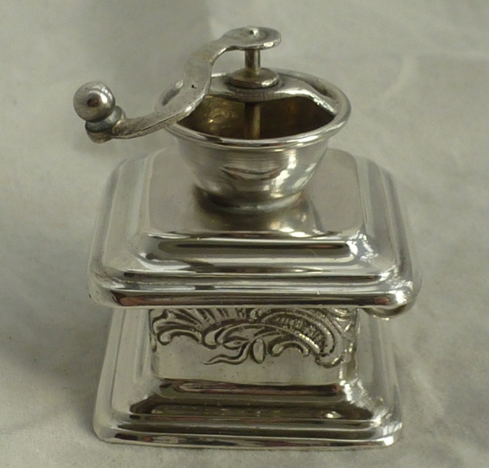 Sterling Silver Novelty Miniature Coffee Grinder View V