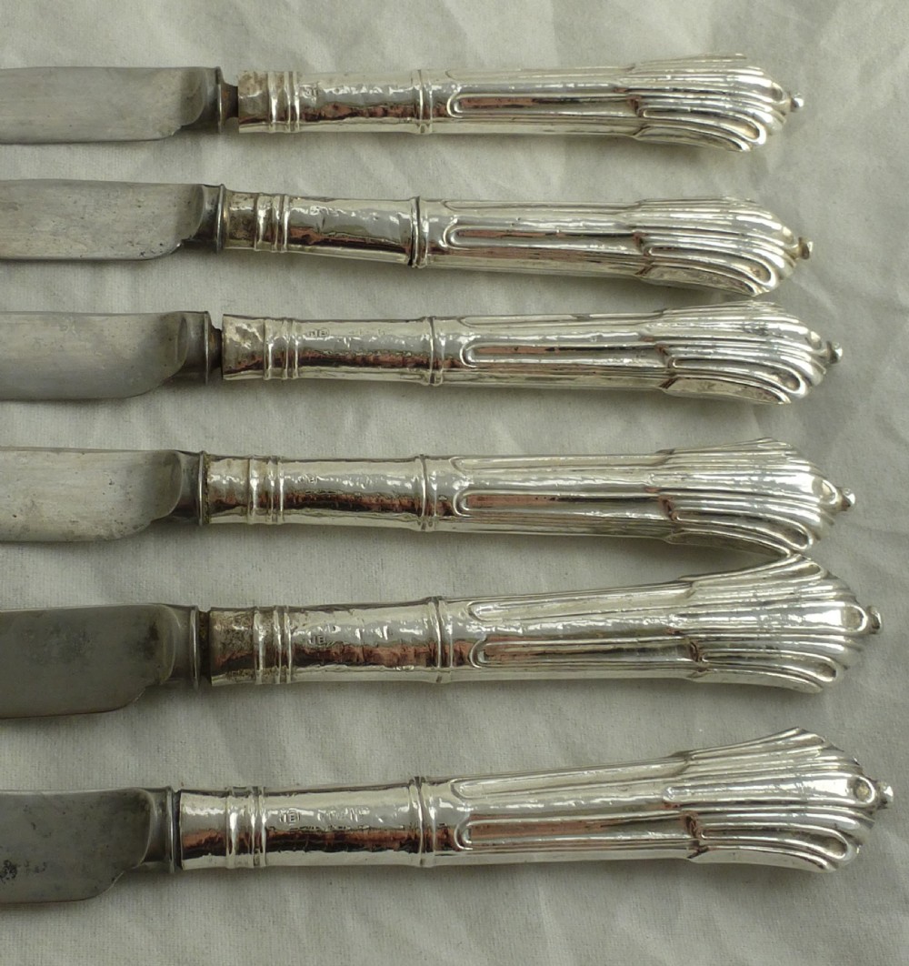 Cased Set Six Edwardian Silver Knives View VIII