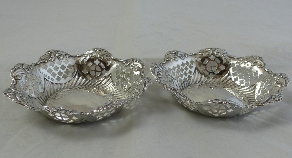 A Pair of Victorian Sterling Silver Bonbon Dishes View II