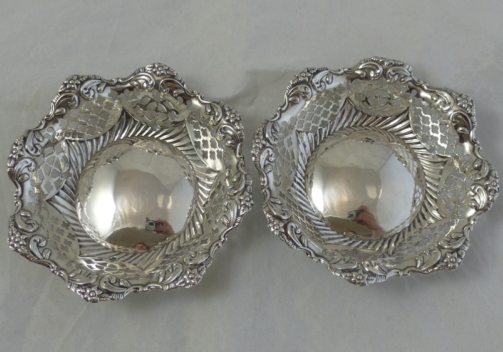 A Pair of Victorian Sterling Silver Bonbon Dishes View III