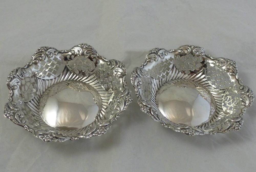 A Pair of Victorian Sterling Silver Bonbon Dishes View IV