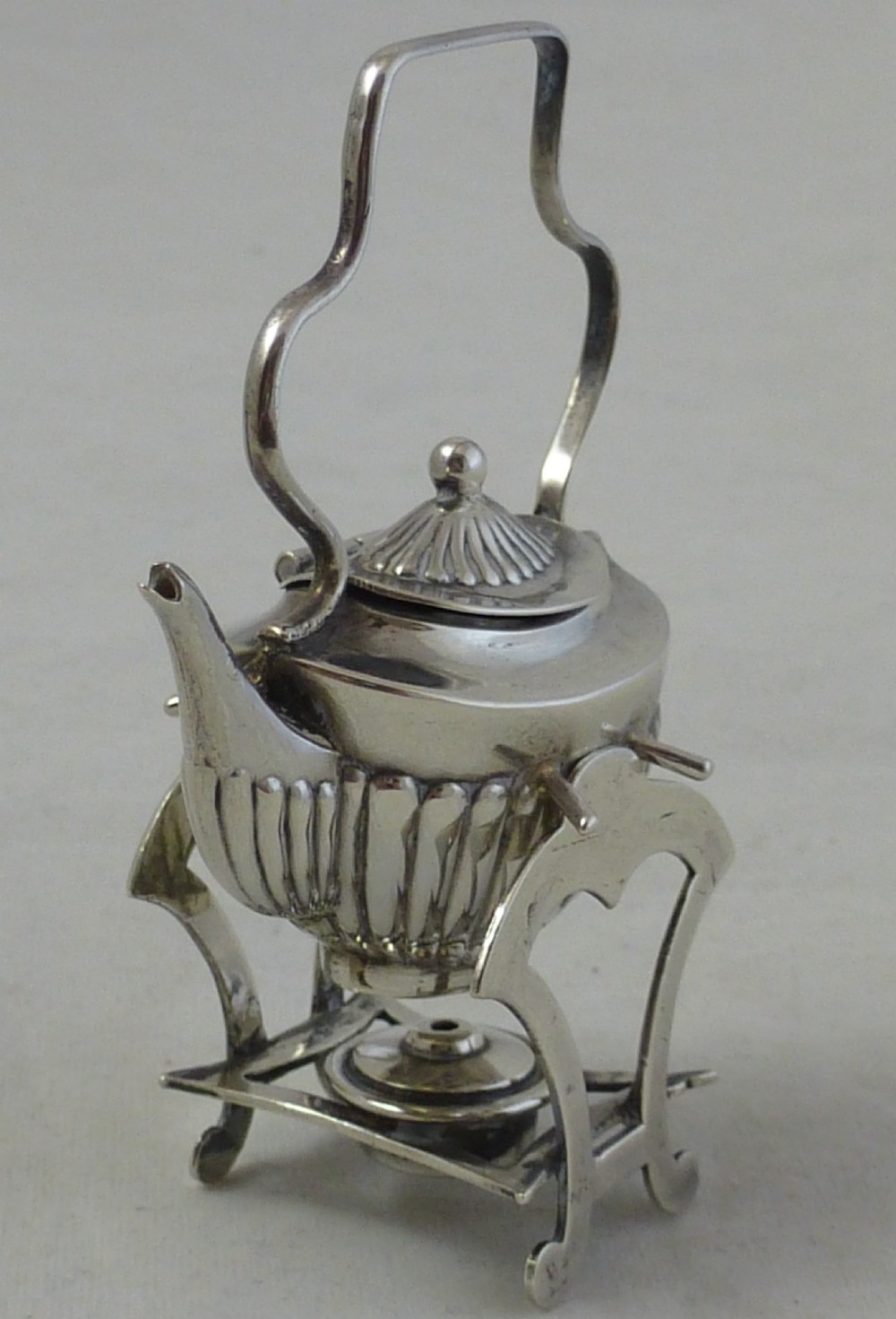 Novelty Miniature Sterling Silver Spirit Kettle View II