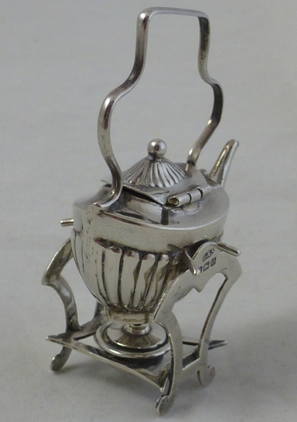 Novelty Miniature Sterling Silver Spirit Kettle View III