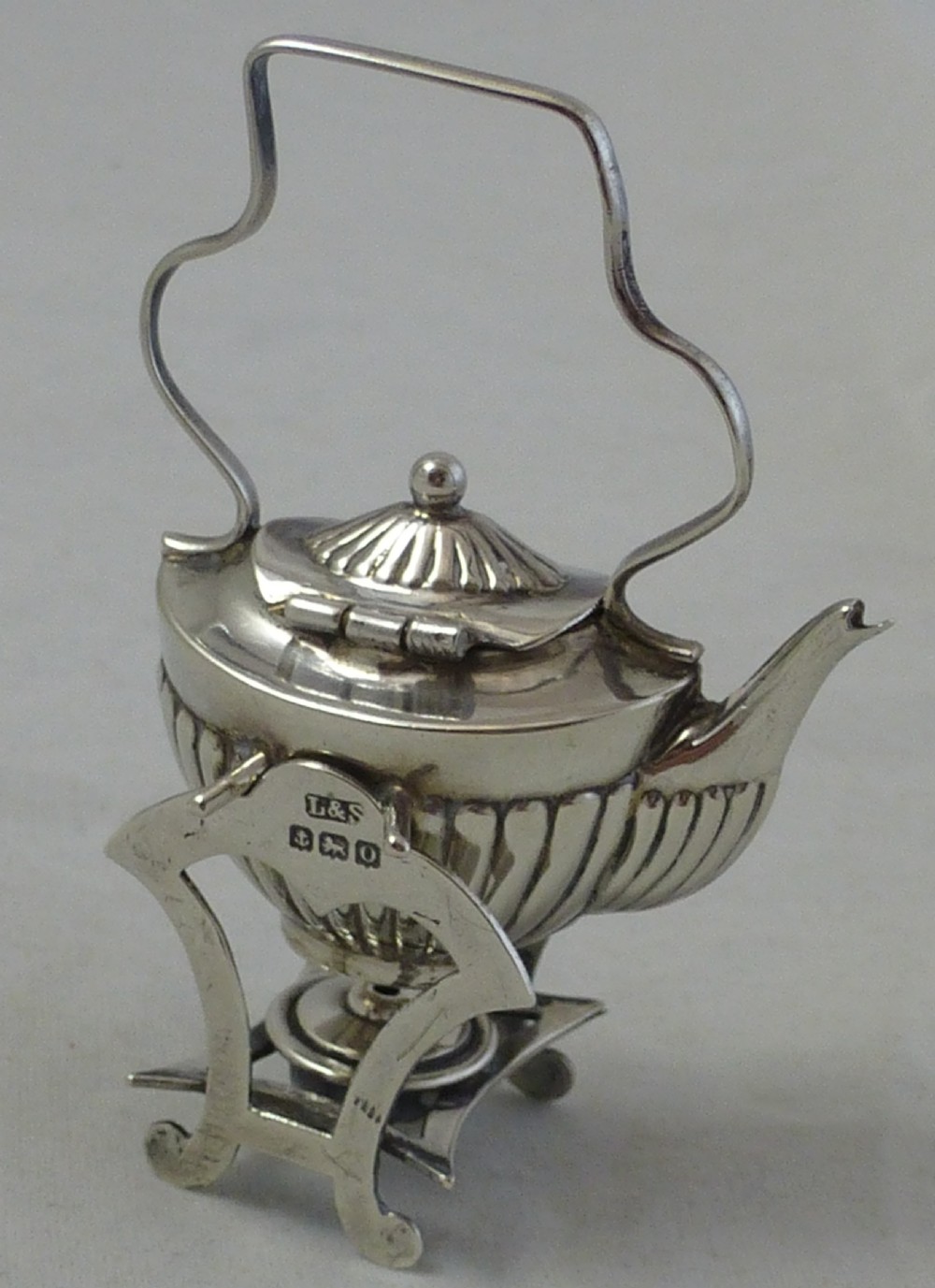 Novelty Miniature Sterling Silver Spirit Kettle View IV