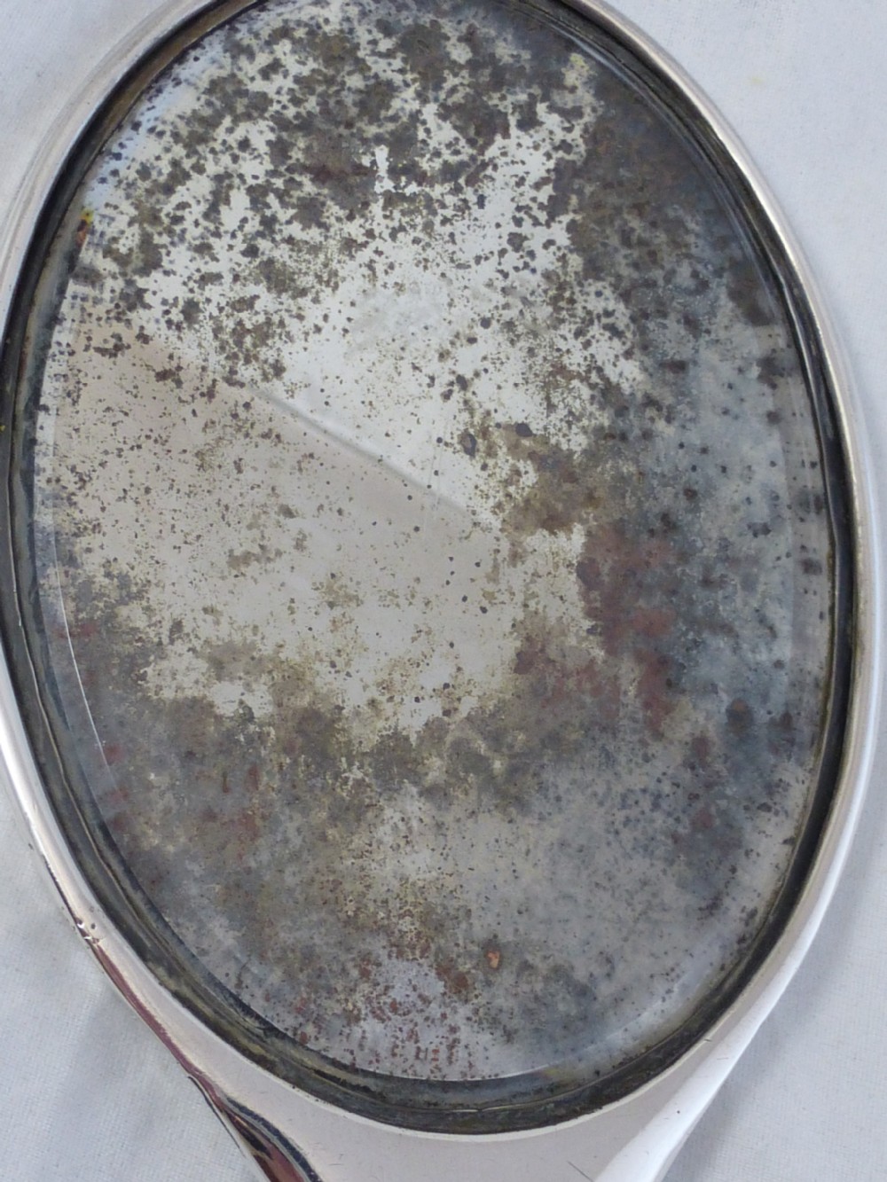 Edwardian Sterling Silver Hand Mirror and Clothes Brush View VII