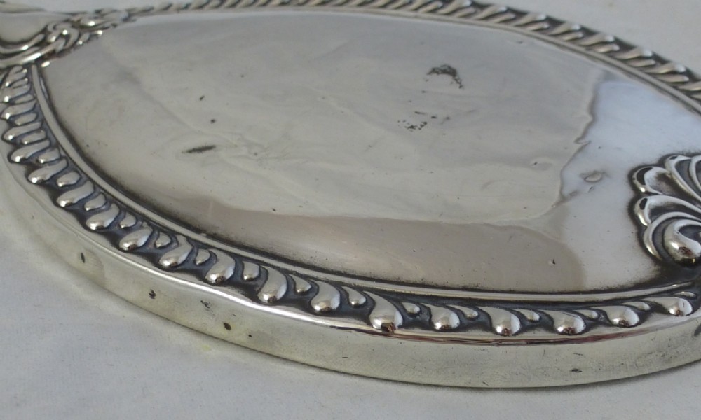 Edwardian Sterling Silver Hand Mirror and Clothes Brush View VIII