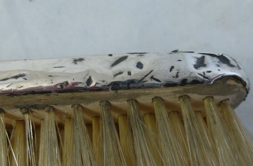 Edwardian Sterling Silver Hand Mirror and Clothes Brush View XIV