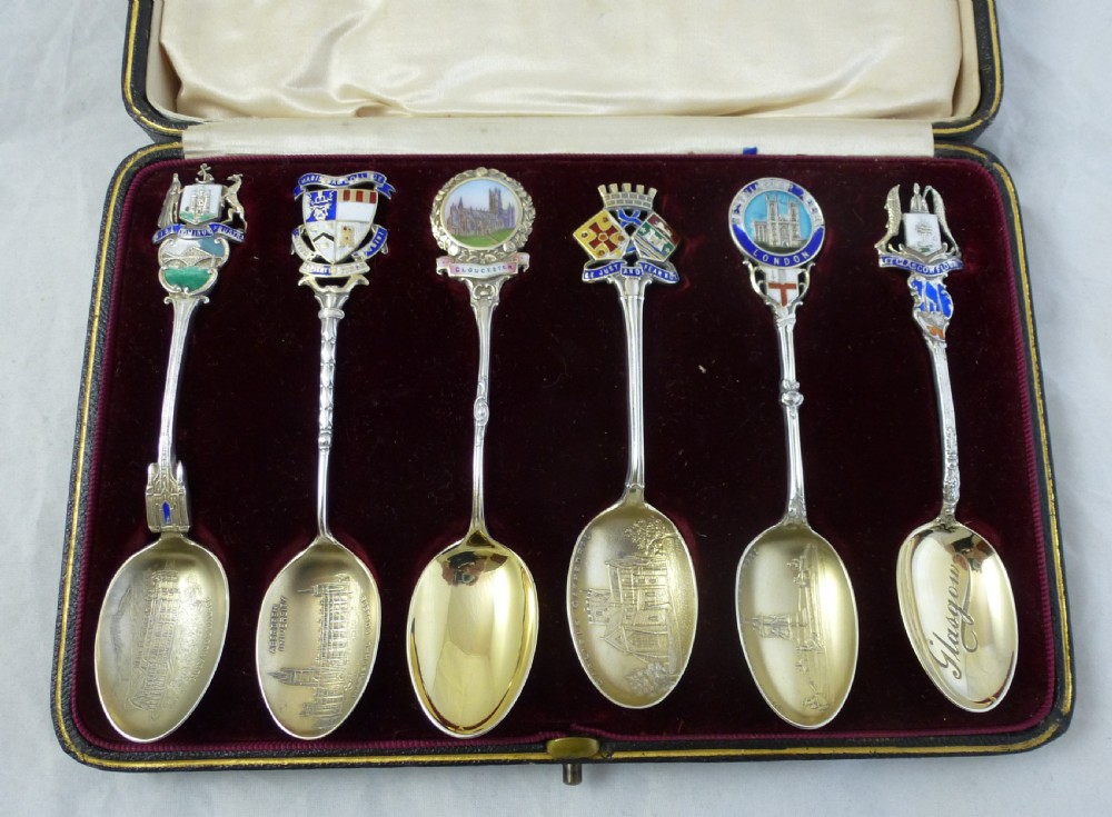 Cased Set of Six Sterling Silver Souvenir Spoons View II
