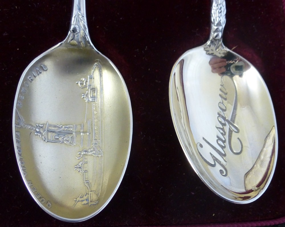 Cased Set of Six Sterling Silver Souvenir Spoons View X