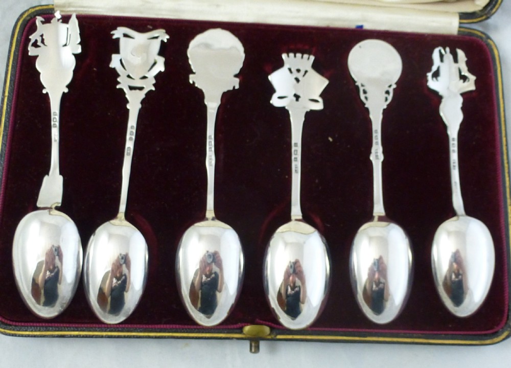 Cased Set of Six Sterling Silver Souvenir Spoons View XI