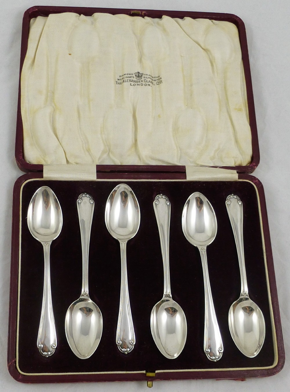 A Cased Set of Six Sterling Silver Teaspoons View III