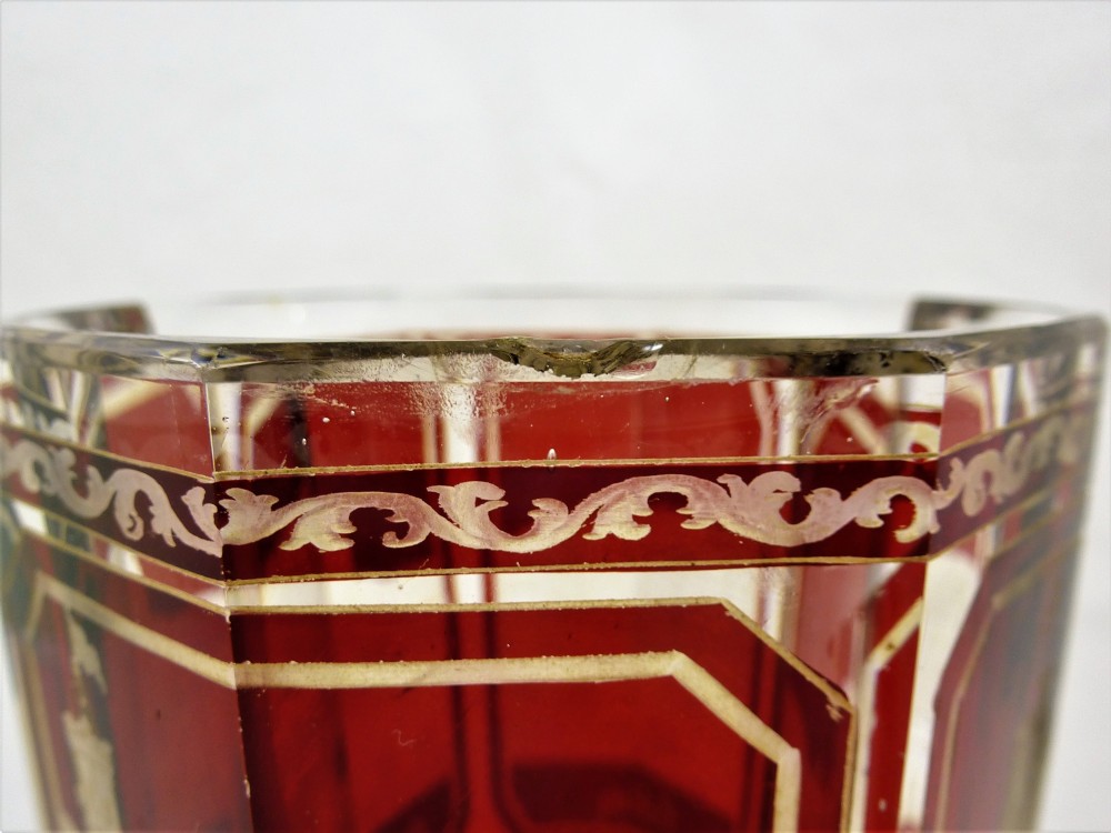19th Century Bohemian Ruby Flash Glass Vase View VII