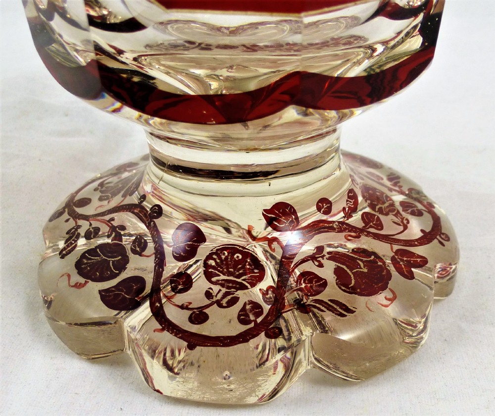 19th Century Bohemian Ruby Flash Glass Vase View VIII