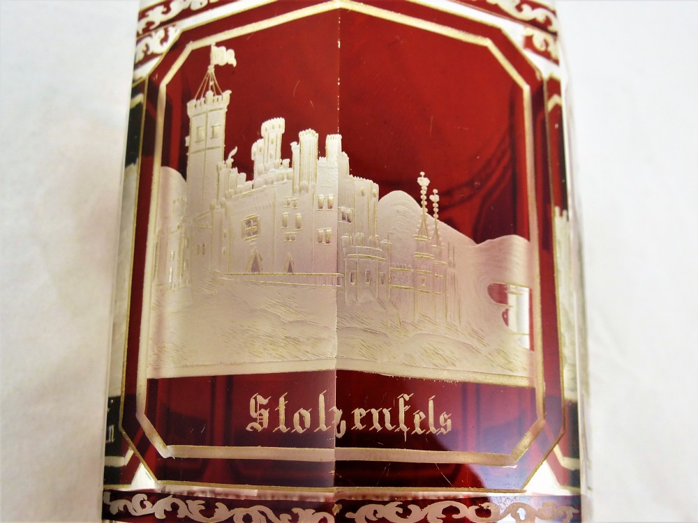19th Century Bohemian Ruby Flash Glass Vase View X