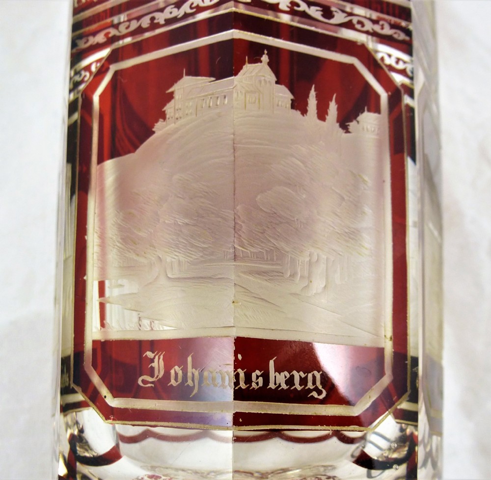 19th Century Bohemian Ruby Flash Glass Vase View XI
