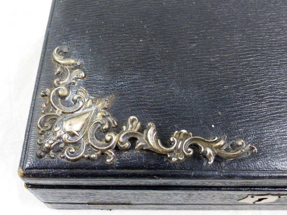 Victorian Leather and Simulated Macassar Ebony Writing Slope View III