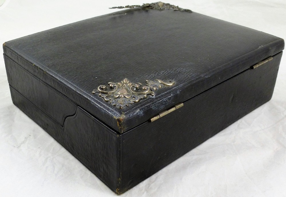 Victorian Leather and Simulated Macassar Ebony Writing Slope View VI