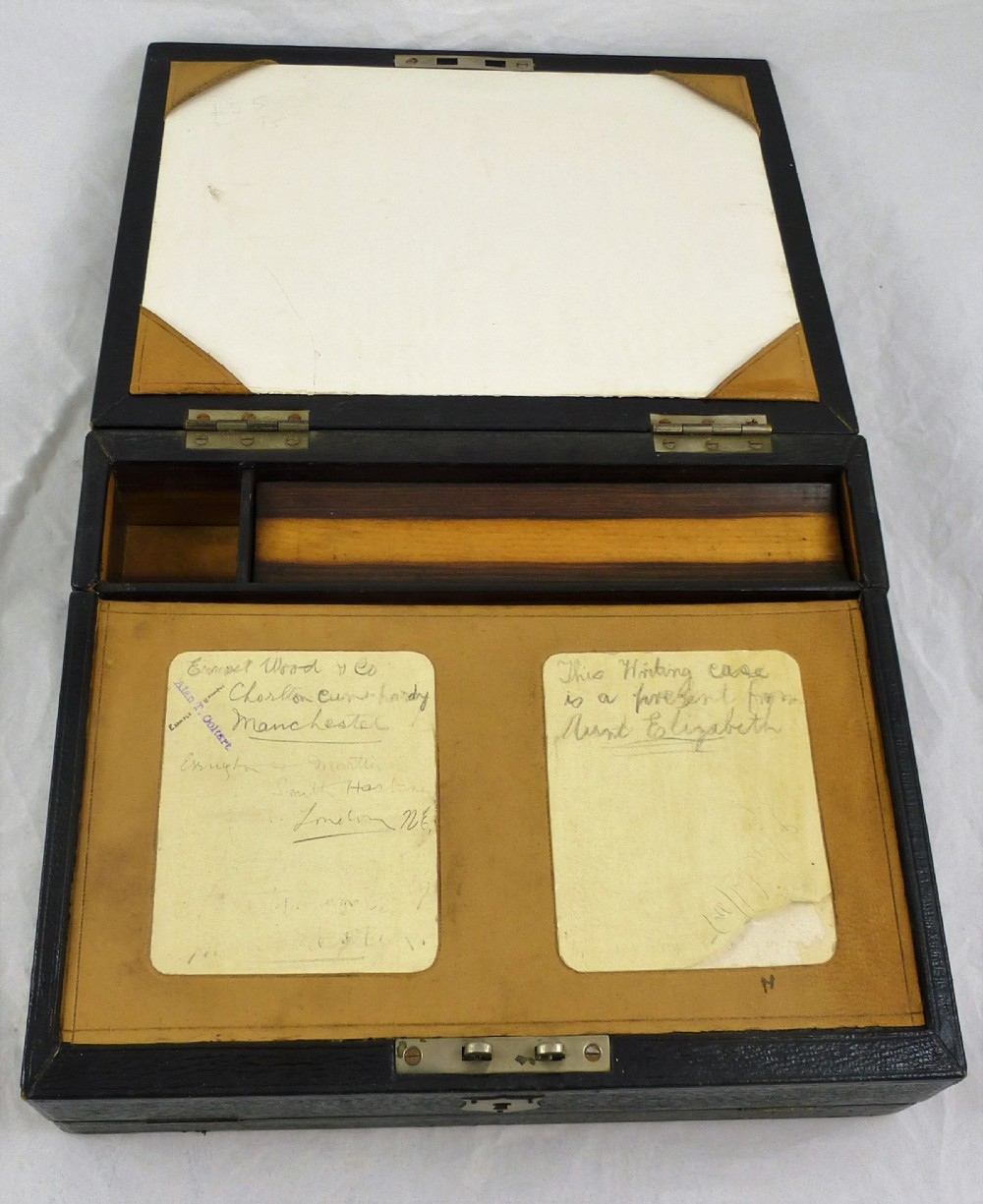 Victorian Leather and Simulated Macassar Ebony Writing Slope View VIII