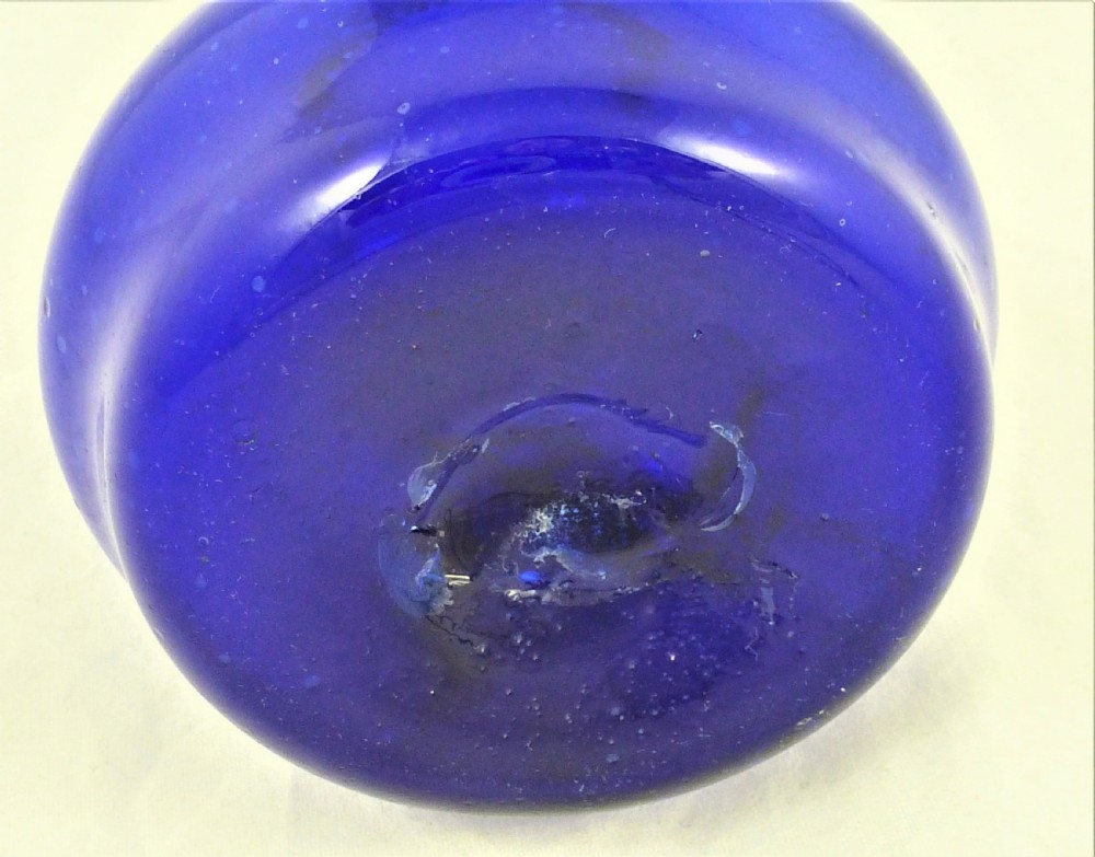 19th Centiry Bristol Blue Glass Stem Vase View IV