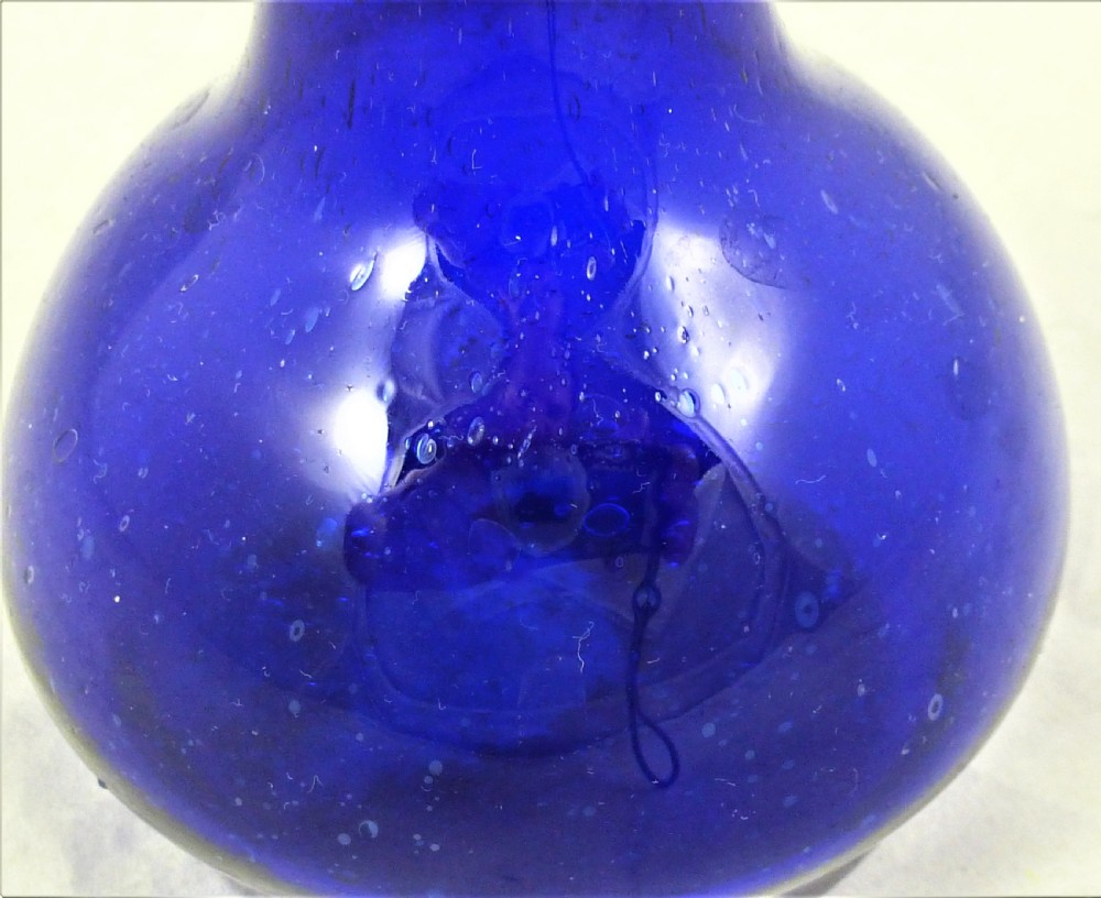 19th Centiry Bristol Blue Glass Stem Vase View V