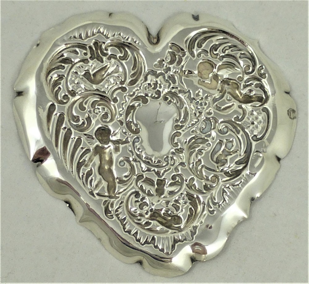 Edwardian Silver Heart Shaped Pin Dish View V