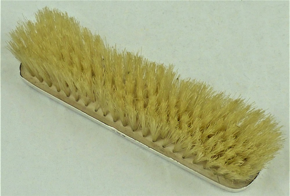 Silver and Blue Guilloche Enamel Clothes Brush View IX