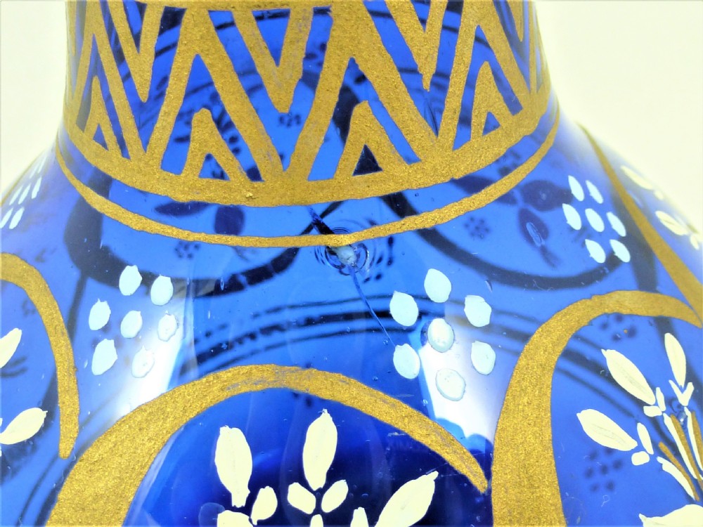 Victorian Bristol Blue Glass Vase View IV