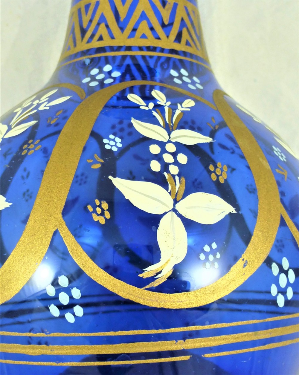 Victorian Bristol Blue Glass Vase View VII
