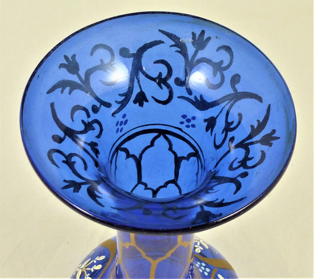 Victorian Bristol Blue Glass Vase View VIII