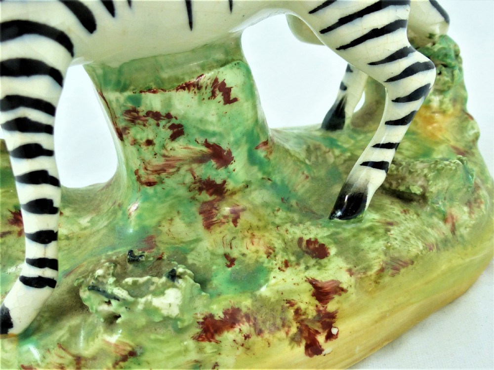 Victorian Staffordshire Figure of a Zebra View IV