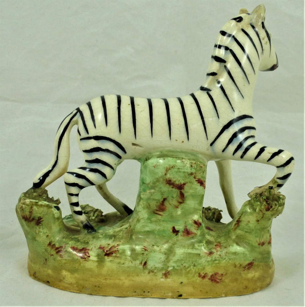 Victorian Staffordshire Figure of a Zebra View V