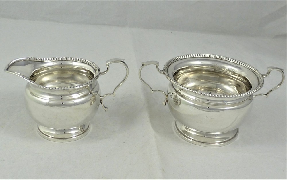 Goldsmiths & Silversmiths Silver Milk Jug and Sugar Bowl