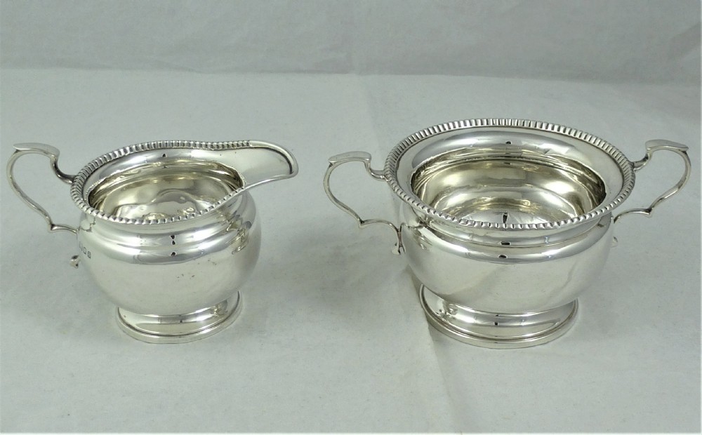 Goldsmiths & Silversmiths Silver Milk Jug and Sugar Bowl View III
