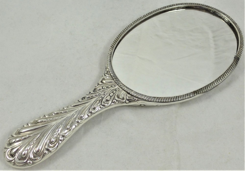 Victorian William Comyns Silver Hand Mirror View VI